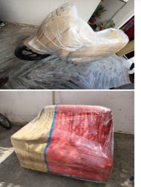 Wrapped chairs and sofa – packers and movers in Lucknow