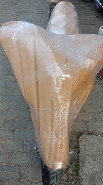 Bike wrapped front view – packers and movers in Lucknow