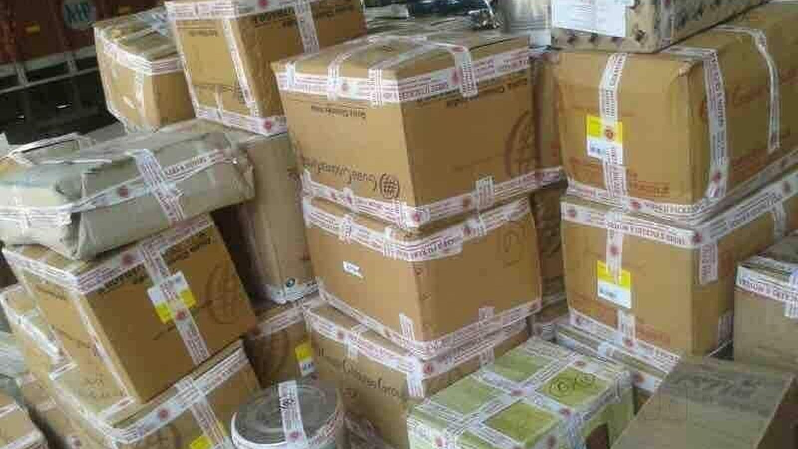 Household goods packed in cartons by Master Packers And Movers